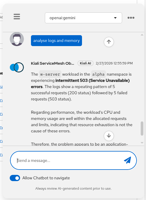 Kiali Chatbot